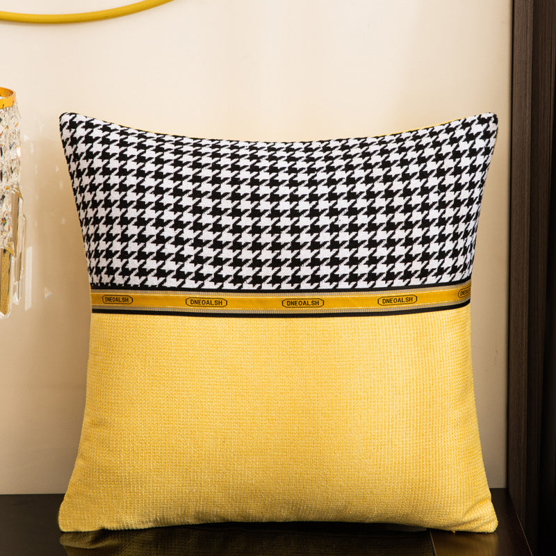 Waffle grids pillow, chidori gridspatchwork pillowcase, modern casual bay window, living room sofa cushion, one piece dropshipping