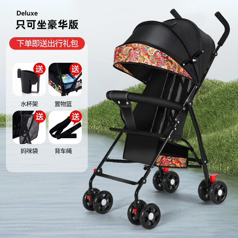 Baby stroller lightweight foldable umbrella stroller reclining seat summer travel pram for infants and toddlers