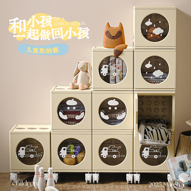 Multi-layer folding storage cabinet Large capacity household storage Simple storage box Bedroom living room sundries sorting rack