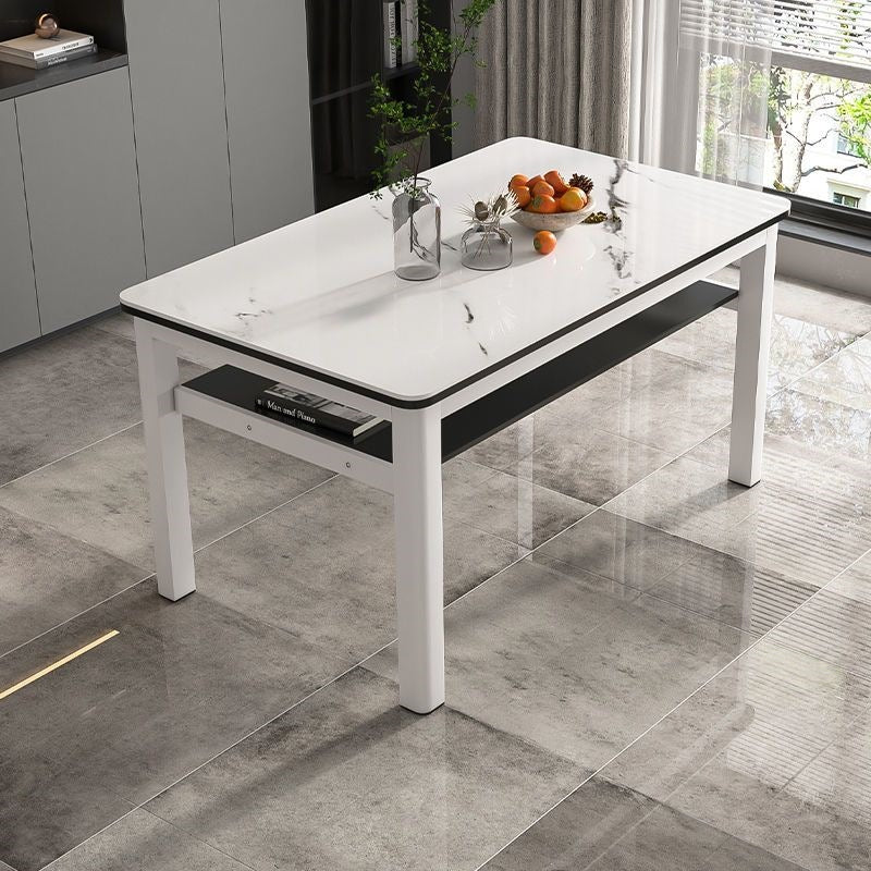 Modern tempered glass double-layer dining table and chair set - perfect for small spaces, home use, rental properties, and dining areas