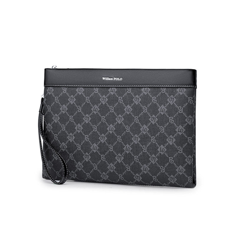 Emperor Paul Handbag Men's Premium Handbag Men's Soft Large Capacity Business Casual PVC Envelope Bag Men's