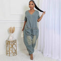 European and american style loose-fit jumpsuit -  cross-border women's fashion - unique, oversized pocket, washed denim romper
