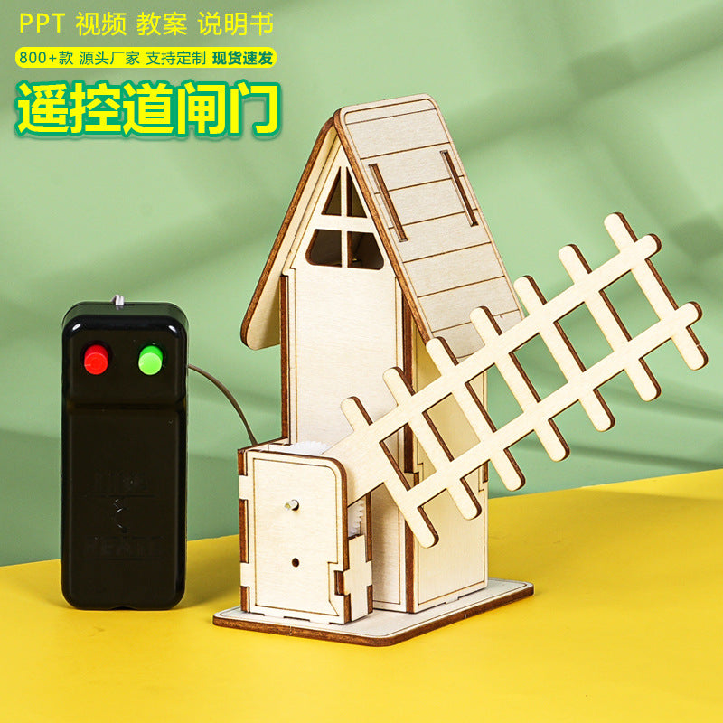 Remote control gate technology small production DIY lift gate charging rod scientific experiment invention student handmade model