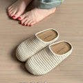 Breathable frenchniche style hand-woven cut out toe-cap half-slippers for women summeroutwear roman style thick sole mule shoes