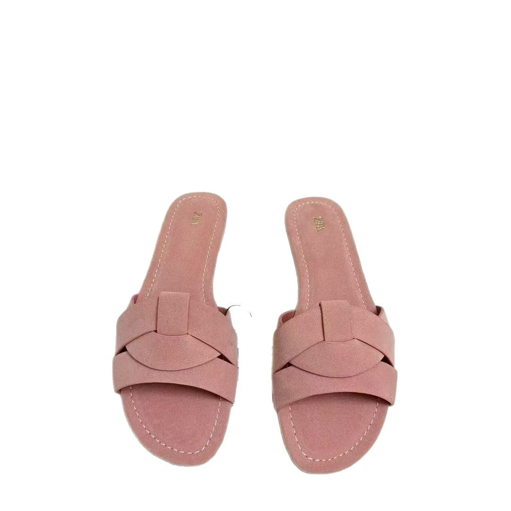 Za2025 spain 2025 summer new women's shoes artificial apricot embroidered mesh ballet shoes fashion flats