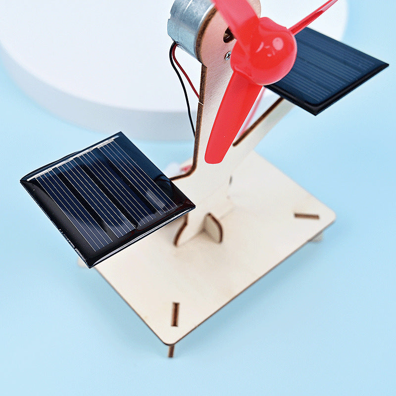 Solar electric fan children's technology production gizmo primary school students educational science small experiment teaching aids material package