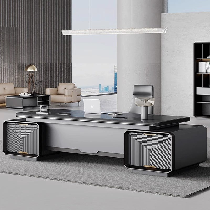 Chairperson Boss Table High-end President Italian Minimalist Large Desk Grey Leadership Paint General Manager Office Desk