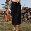 Fashion cross-border foreign trade women's summer new style  independent station washed lace-up workwear denim skirt skirt