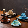 Japanese retro kiln-change exquisite afternoon tea solo serving stylish plating restaurant hotel high-value bowl, plate, and dish set