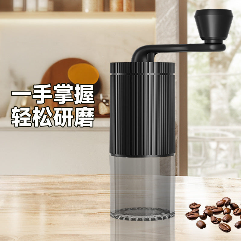 Hand-crank coffee grinder with ceramic burrs, suitable for home use. portable coffee grinder for outdoor use. coffee accessories