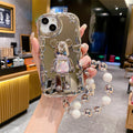 Electroplated mirror finish apple 16 pro violent bear stand phone case iphone xr/11 creative minimalist soft cover