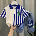 Boys' summer short-sleeve set: new  stylish baby summer outfit, korean-style cool and trendy short-sleeve clothes for kids
