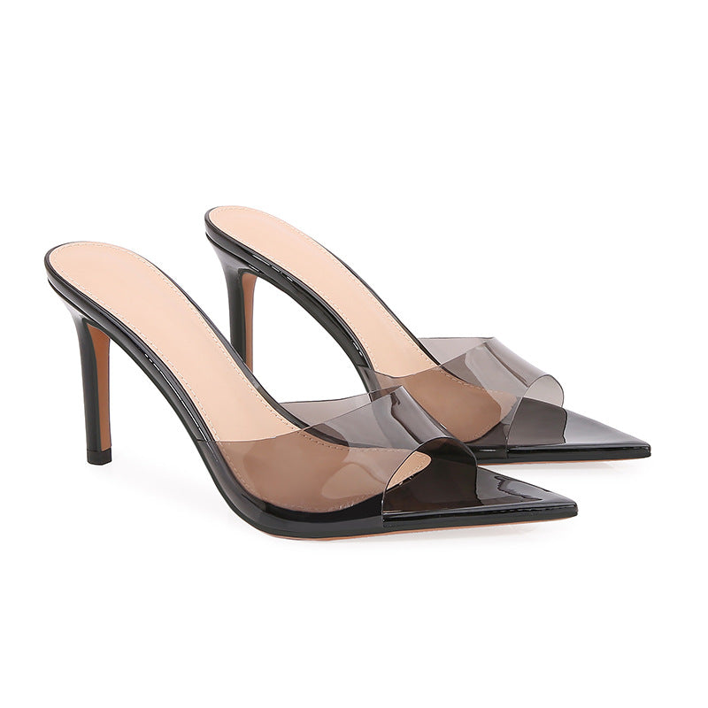 Transparent high heel sandals - women's versatile, slimming, stiletto, pointed toe, sexy open toe thong sandals - new spring/summer 2026 collection