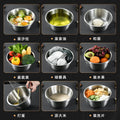 Multifunctional 304 stainless steel rice washing sieve for home drain basin potato slicing radish shredding basin and basin