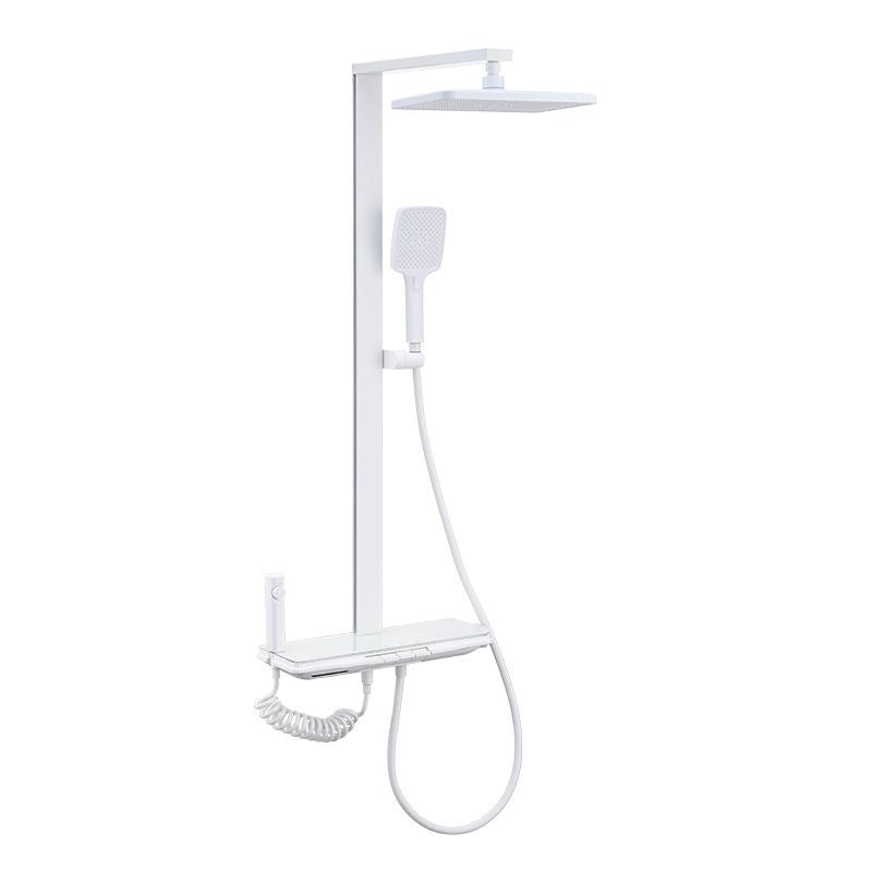 Hotel creamy white hot and cold water shower square shower head set bathroom home piano shower sprinkler