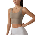 New arrivalnude yoga sports brasexy deep v beautiful back fixed all-in-one cup sports intimates fitness vest women
