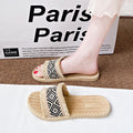 Ethnic style woven one-line sandals for women summernew arrivaleasiest for matchoutwear holiday style soft bottom beach sandals for women