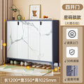 Steel shoe cabinet for home, shoe rack for entryway, hallway organizer with door and lock, minimalist large capacity faux stone shoe cabinet