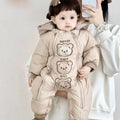 Autumn winter baby fleece-lined hoodie hooded hoodie baby onesie k-style winter clothing heattech clothes outing hoodie