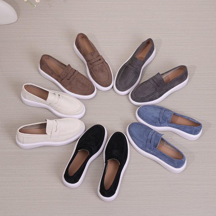 spring/autumn new arrivals: plus-size chunky sole flats for women, sizes 36-43. wholesale available. dropshipping to  and