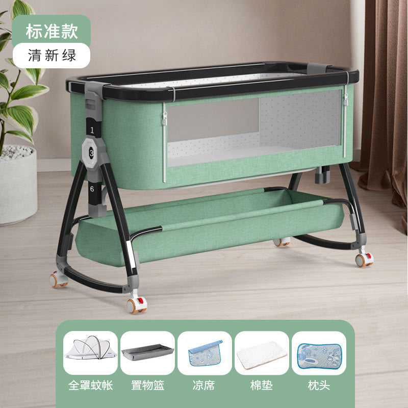 Aluminum alloy baby crib - portable, foldable, multi-functional bassinet - newborn splice bed