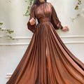 Amazon's new  spring summer popular color waist hanging neck large swing sexy avocado green dress long skirt