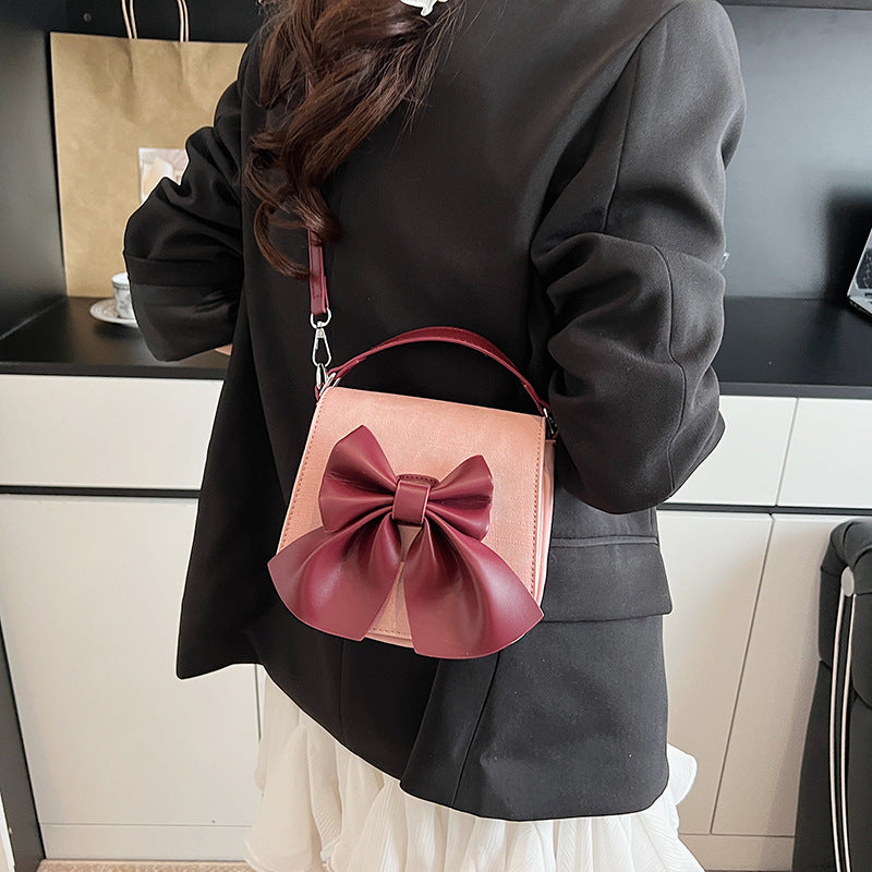 Foreign trade cute girl bow bag women's 2025 summer new versatile casual small square bag shoulder messenger bag