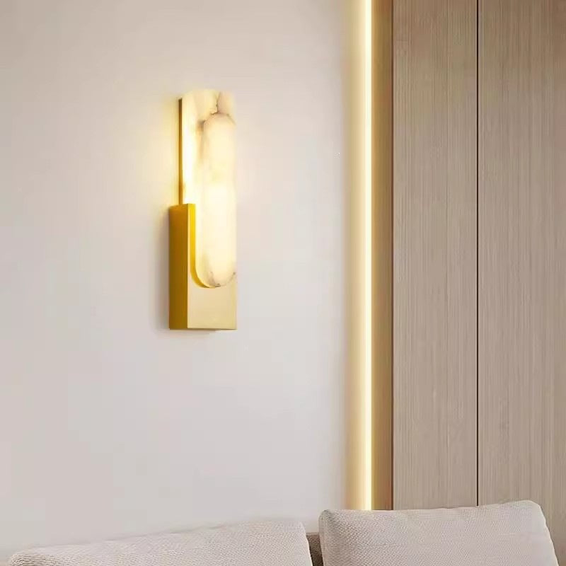 Nordic bedroom bedside wall lamp postmodern marble aisle wall lamp study living room model room background light luxury wall lamp