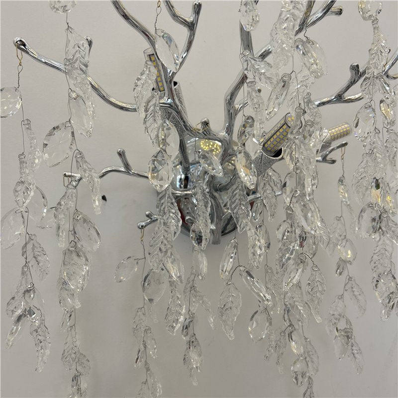 Living room background wall bedroom light luxury creative branch room master bedroom crystal lamp wall lamp
