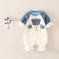 Baby pure cottonfleece-linedthickenedautumn winter onesie for going out and holding clothes for toddlers, cute super cute khakifashion crawling clothes