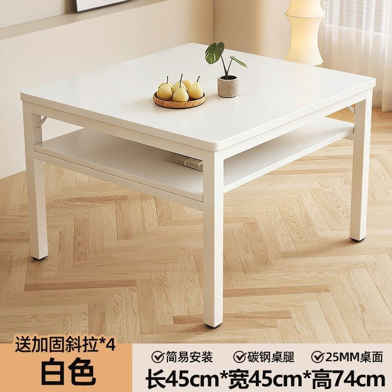 Dining table double-layer small table square table for home desk computer table small apartment dining table chess and card room mahjong table