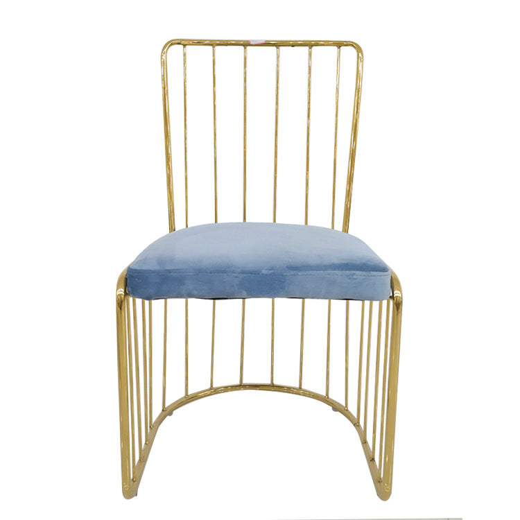Velvet dining chair -  solid wood dining chair with armrests - light luxury, high-end backrest chair