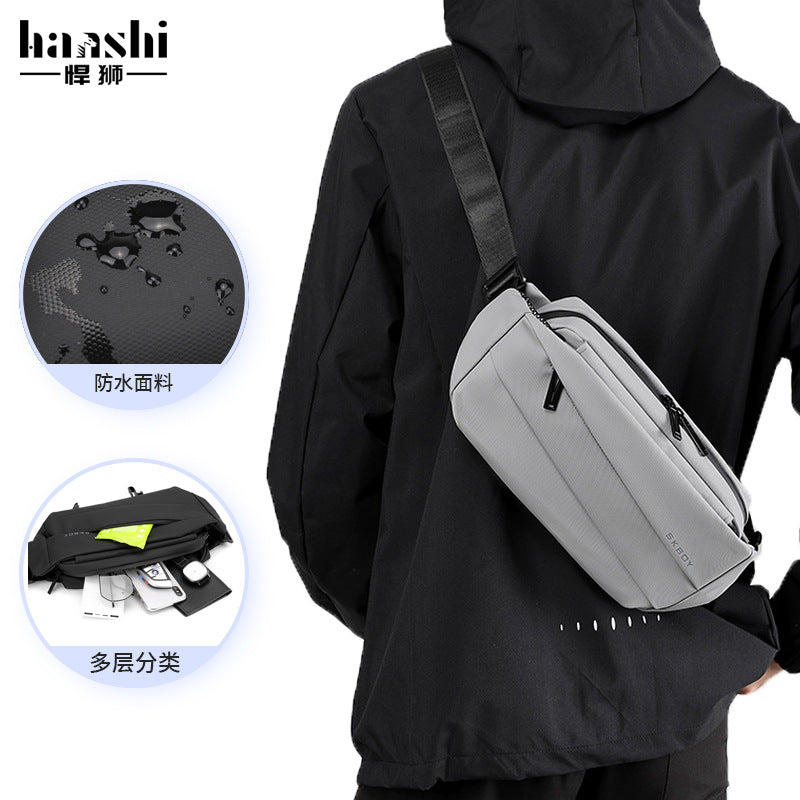 Cross-border casual men's breast bag, high-end fashion and lightweight women's messenger bag, travel waterproof fanny bag, commuter shoulder bag