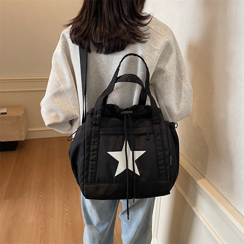 Canvas cloth bag New large-capacity anti-splashing fabric messenger bag Student commuting shoulder bag Casual advanced