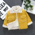 Baby thickened outerwear  new style children's fashionable fleece cotton coat infant corduroy jacket autumn and winter clothing for boys