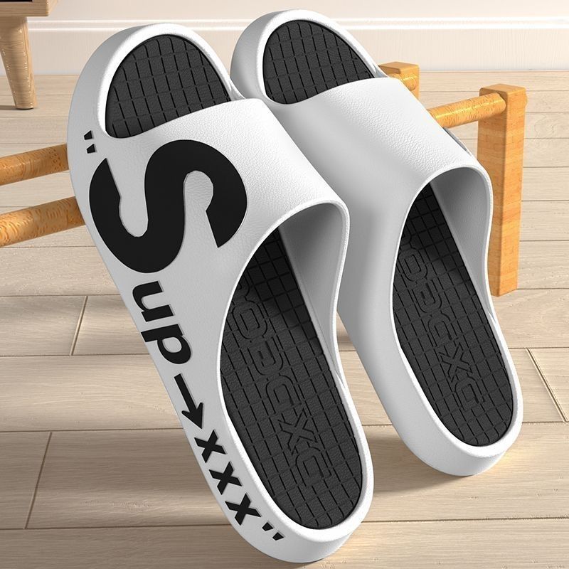 "cloud-like comfort: men's summer slippers - indoor, home, soft sole, non-slip, trendy, athletic, outdoor, couple's casual sandals"