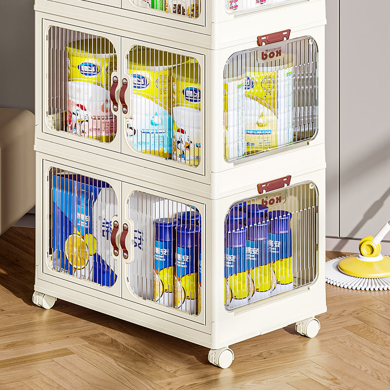 Customized installation-free plastic folding cabinet Baby books Clothing storage cabinet Toy finishing cabinet Children's snack box