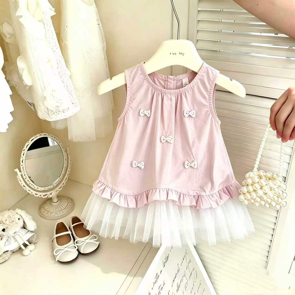 Girls' summer dress  new arrival: cute korean style preppy mesh princess dress - super adorable kids' clothing