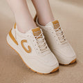 Women's plus size leather sneakers for cross-border e-commerce: versatile, spring new arrivals, running, flat, non-slip, fashionable casual shoes