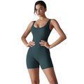 Fashion nude sports beautiful back yoga clothes all-in-one v-shaped back waist hip lifting jumpsuit running fitness jumpsuit
