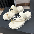 New women's closed-toe slides - summer korean style lazy slip-on fashionable flat sandals