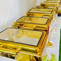 Golden luxury buffet warmer - cross-border exclusive chafing dish - stainless steel food warmer for hotels and weddings