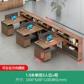 Walnut color 1500*4200mm single row three-person + cabinet (including delivery)