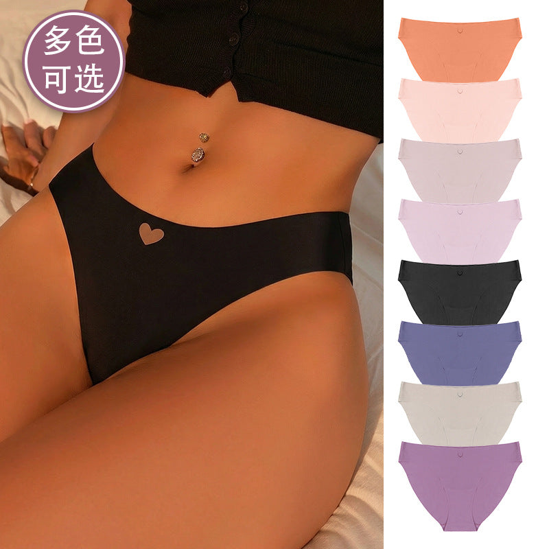 fashion exclusive breathable ice silk seamless high-elastic underwear female sexy low-waist pure cotton bottom crotch seamless underwear