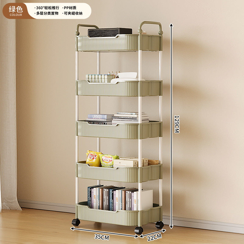 Movable coffee table snack cart cream style living room sofa side table mini bedside storage rack table
