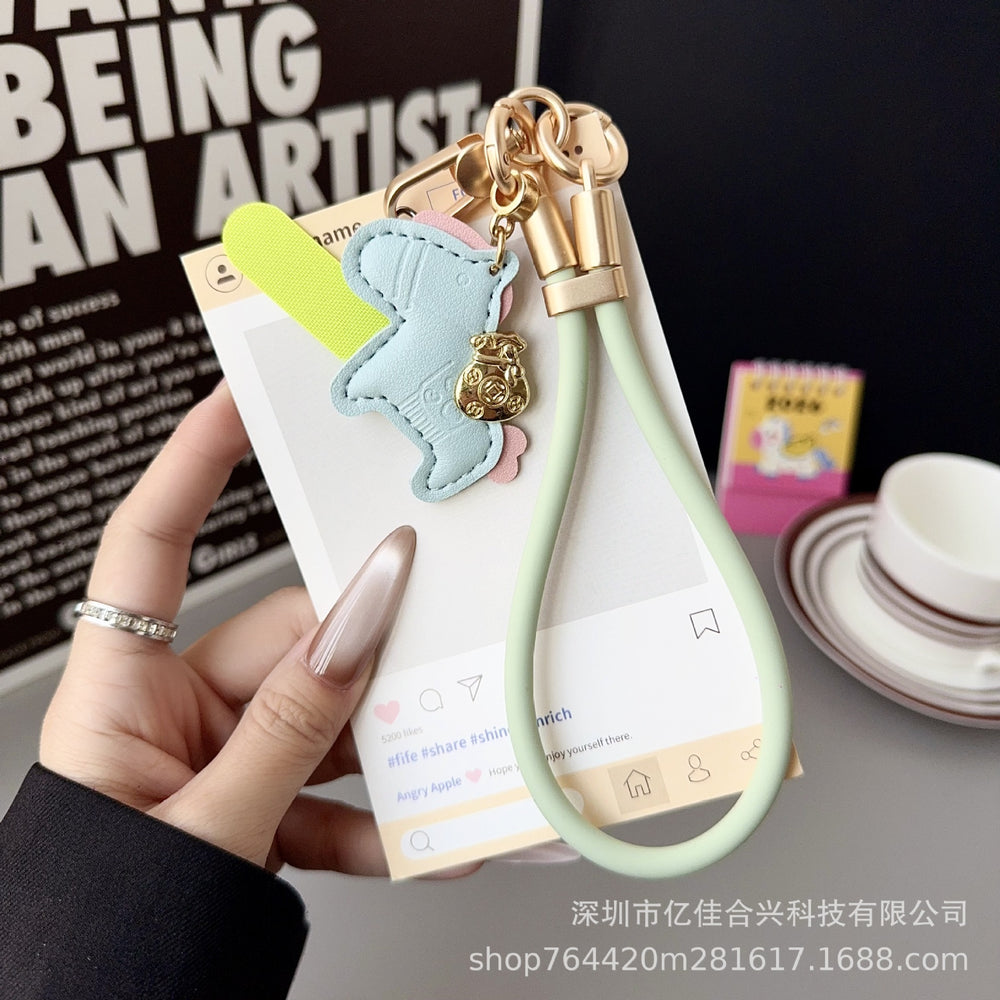 Simple liquid mobile phone lanyard, instant money, leather pendant, accessible luxuryclassyeasiest for matchfashion keychain, anti-lost rope