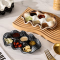 Retrofor homestylish ceramic egg tray creative high-looking divided dipping ceramic dish vinegar dish tray