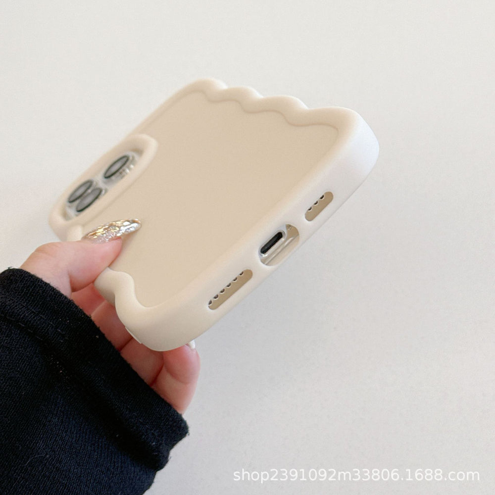 new style suitable for apple 17 macaron mobile phone case cartoon iphone16 wave edge sticker doll material case