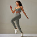 fashion seamless knittingpure color back belly tightening butt lifting intimates yoga suit running fitness nine-point pants