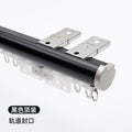 Aluminum alloy curtain rod roman rod track side-mounted single pole double pole thickened top-mounted scandinaviancasual black small bay window